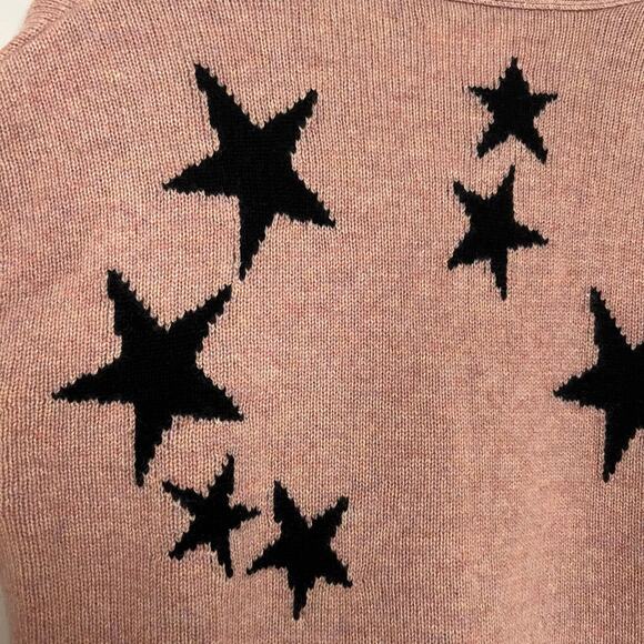 Zadig & Voltaire Mirka Stars Intarsia Blush Cashmere Cardigan Sweater Size XS - Picture 12 of 16